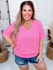 Solid Ribbed Dolman Sleeve V - Neck Tops (7 Colors) - Whiskey Skies - ANDREE BY UNIT