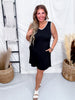 Solid Sleeveless Ribbed Dress W/ Embroidered Stitching Details (8 Colors) - Whiskey Skies - DEAR SCARLETT