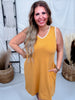 Solid Sleeveless Ribbed Dress W/ Embroidered Stitching Details (8 Colors) - Whiskey Skies - DEAR SCARLETT
