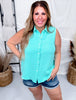 Solid Woven Sleeveless Blouse W/ Button Down Front (7 Colors) - Whiskey Skies - ANDREE BY UNIT