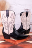 Somebody's Problem Cowboy Boots In Black & Ivory - Whiskey Skies - CORKYS FOOTWEAR
