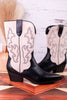 Somebody's Problem Cowboy Boots In Black & Ivory - Whiskey Skies - CORKYS FOOTWEAR