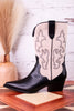 Somebody's Problem Cowboy Boots In Black & Ivory - Whiskey Skies - CORKYS FOOTWEAR