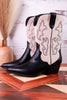 Somebody's Problem Cowboy Boots In Black & Ivory - Whiskey Skies - CORKYS FOOTWEAR