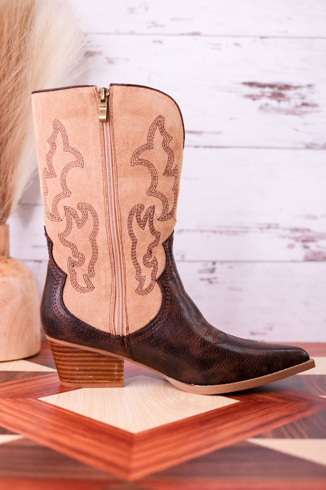 Somebody's Problem Espresso And Sand Cowboy Boots - Whiskey Skies - CORKYS FOOTWEAR