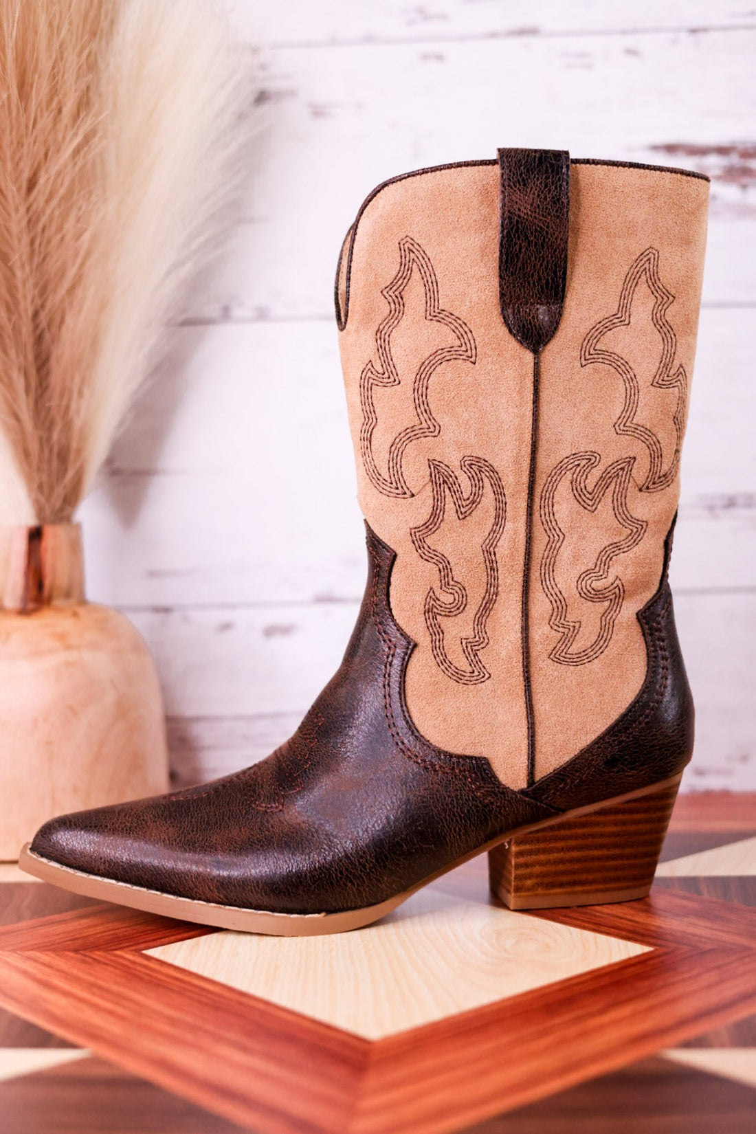 Somebody's Problem Espresso And Sand Cowboy Boots - Whiskey Skies - CORKYS FOOTWEAR