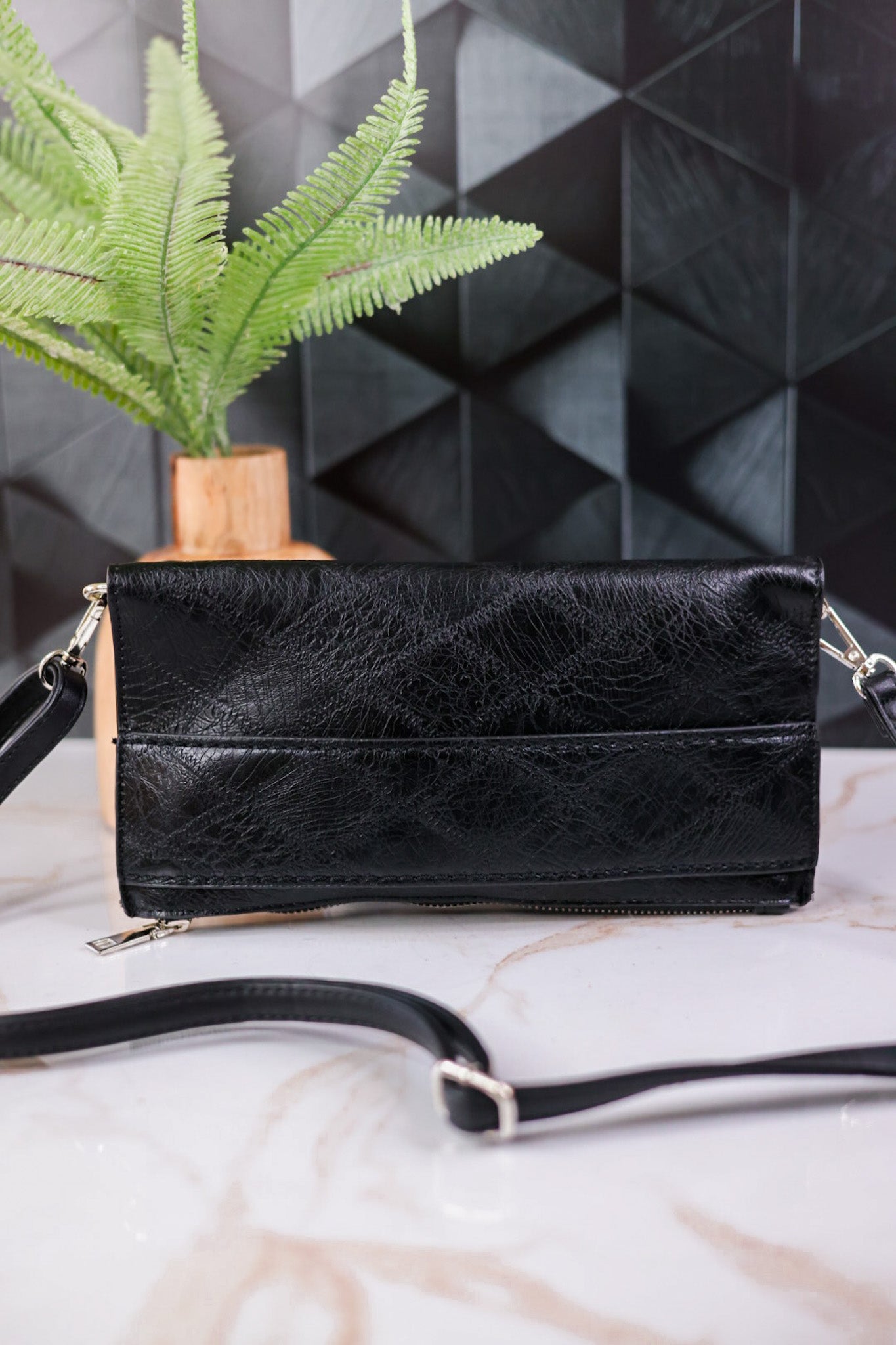 Sophia Black Clutch And Crossbody Bag - Whiskey Skies - COCO + CARMEN