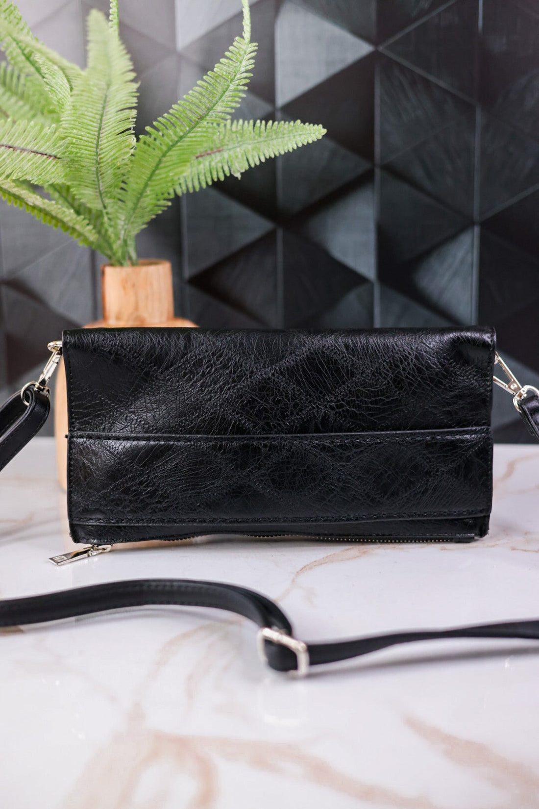 Sophia Black Clutch And Crossbody Bag - Whiskey Skies - COCO + CARMEN