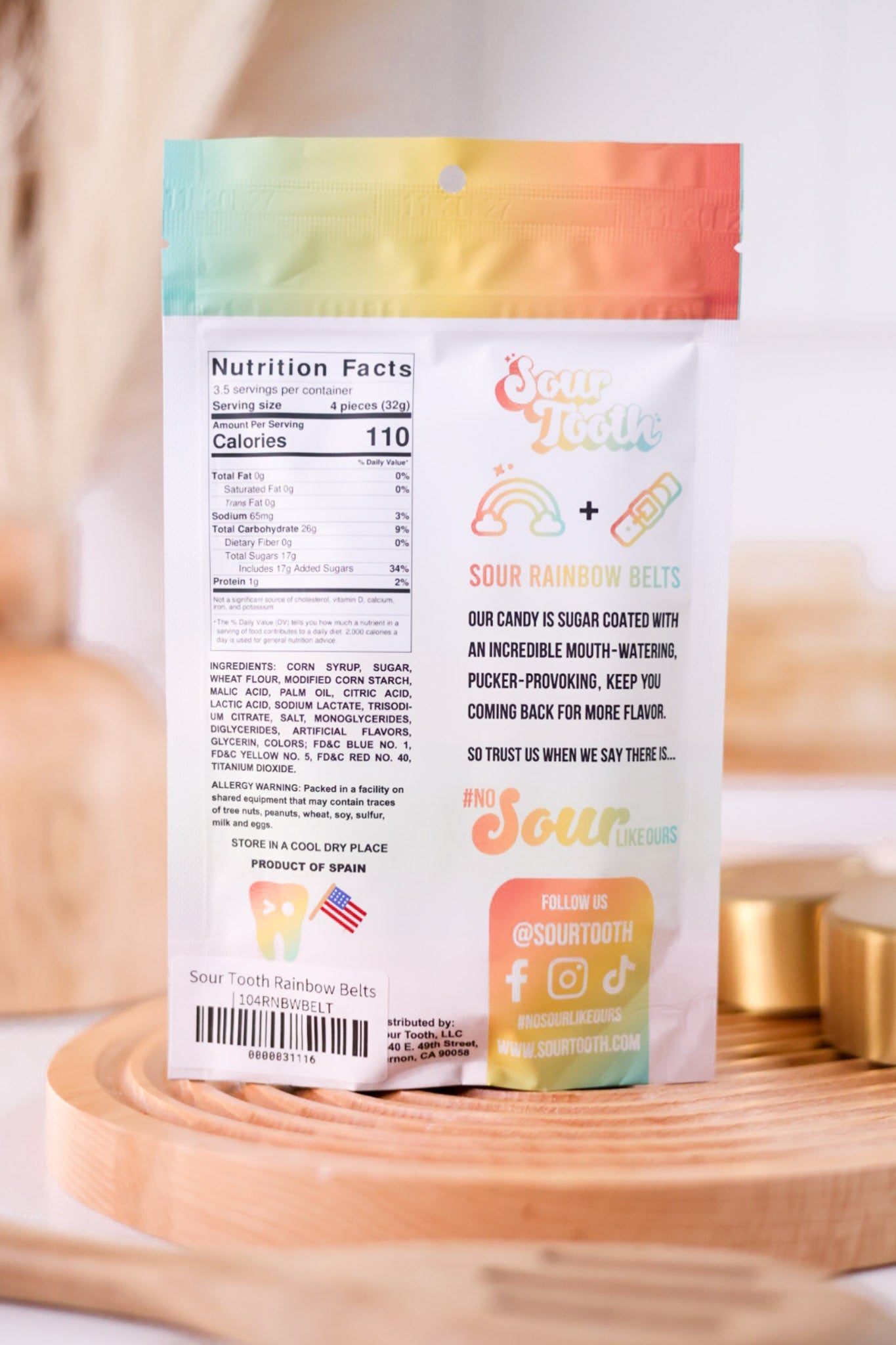 Sour Tooth Rainbow Belts - Whiskey Skies - SOUR TOOTH
