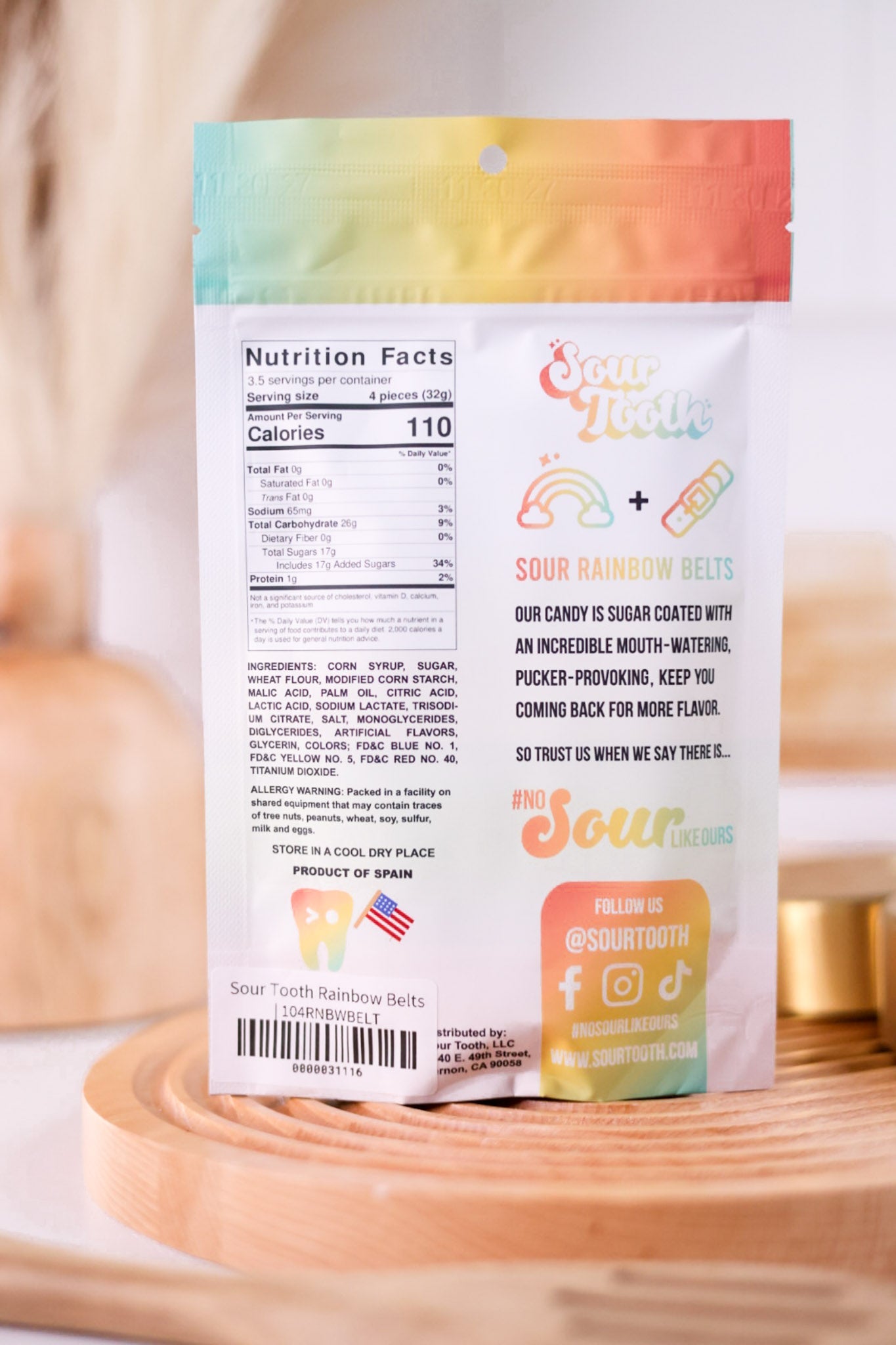 Sour Tooth Rainbow Belts - Whiskey Skies - SOUR TOOTH