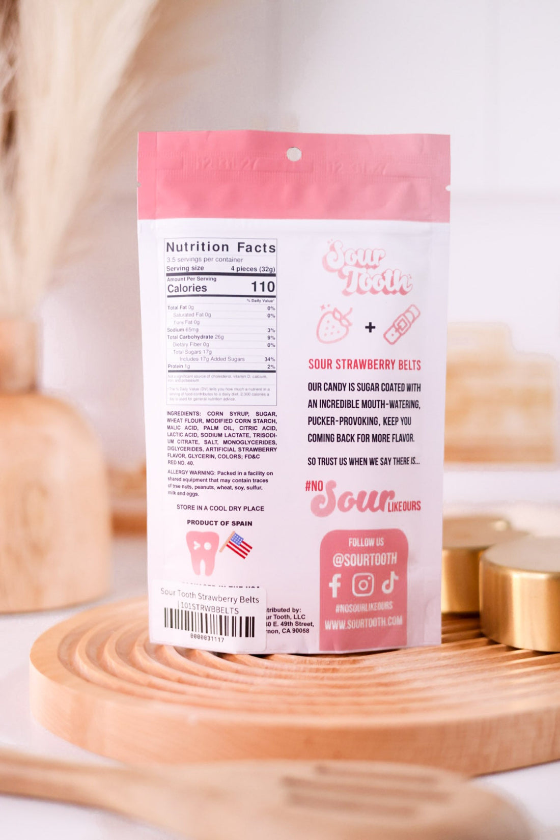 Sour Tooth Strawberry Belts - Whiskey Skies - SOUR TOOTH