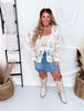 Southern Grace Mid Wash Denim Skort W/ Front Buttons - Whiskey Skies - SOUTHERN GRACE