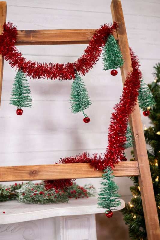 Sparkling Bottlebrush Tree Garland - Whiskey Skies - SULLIVANS