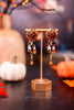 Sparkling Jack-O-Lantern Dangle Earrings - Whiskey Skies - COCO + CARMEN