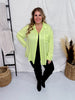 Sparkly Lime Green Button Up Top - Whiskey Skies - JNNA