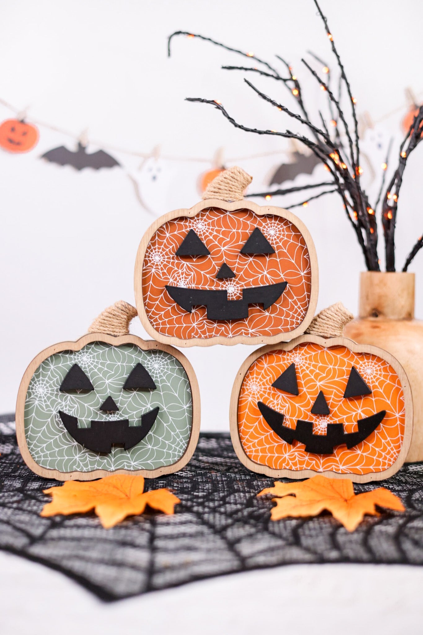 Spiderweb Jack - O - Lantern Sitters (3 Colors) - Whiskey Skies - YOUNG'S INC