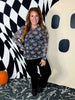 Spiderwebs Long Sleeve Mesh Top - Whiskey Skies - JESS LEA
