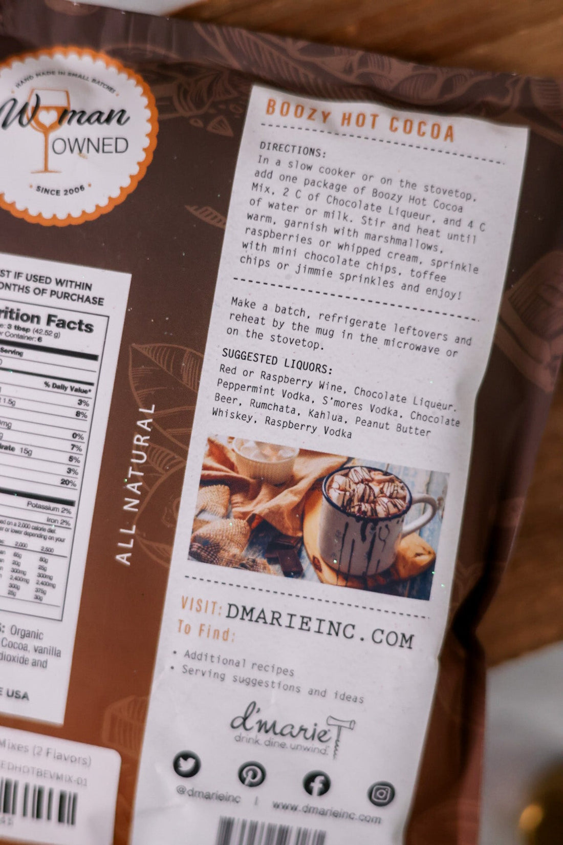 Spiked Hot Beverage Mixes (2 Flavors) - Whiskey Skies - D'MARIE, INC