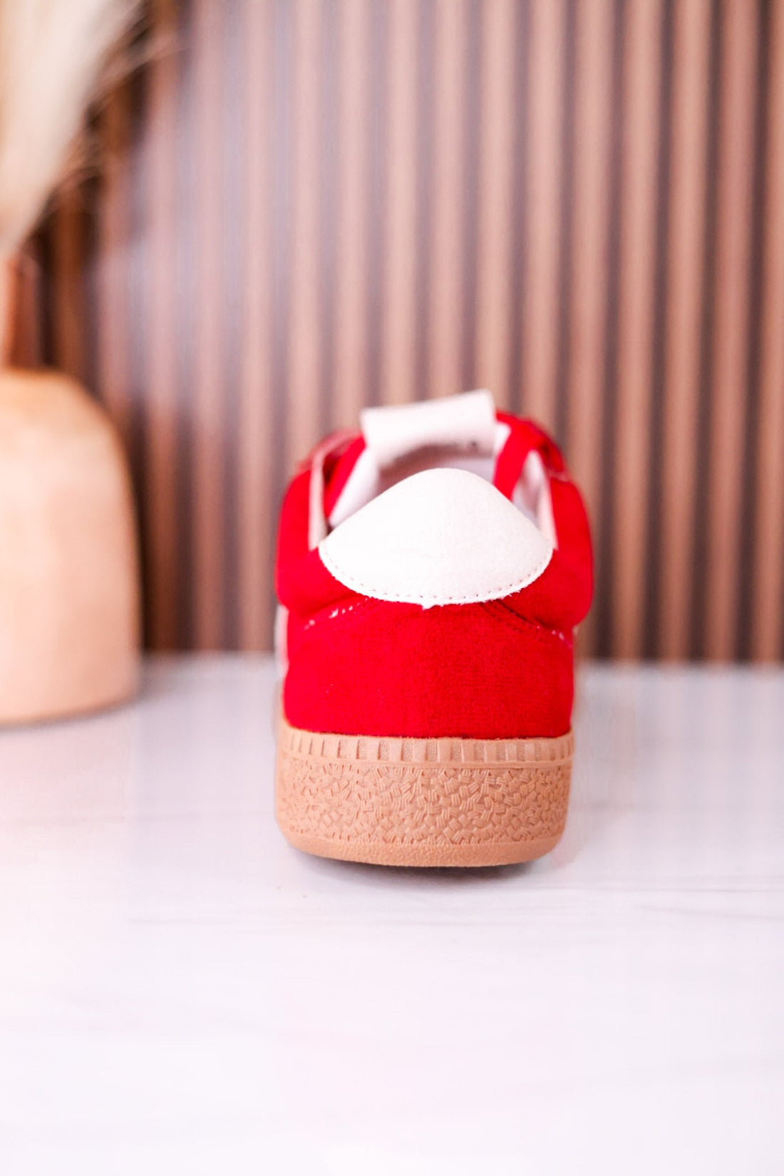 Spoiler Alert Red Faux Suede Sneakers - Whiskey Skies - CORKYS FOOTWEAR