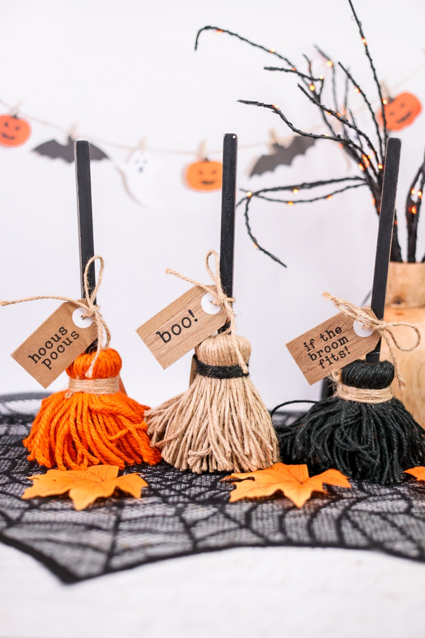 Spooky Broom Tabletop Decor (Three Styles) - Whiskey Skies - TRANSPAC