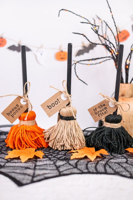 Spooky Broom Tabletop Decor (Three Styles) - Whiskey Skies - TRANSPAC