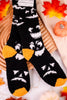 Spooky Faces Fuzzy Crew Socks - Whiskey Skies - CRESCENT SOCK COMPANY