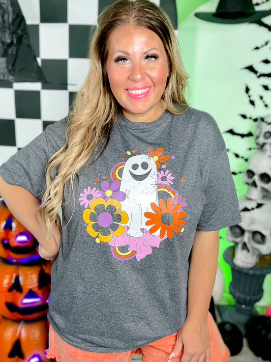Spooky Groovy Vibes Graphic T-Shirt - Whiskey Skies - SUGAR STITCH