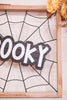 "Spooky" Spiderweb Sign with Wooden Frame - Whiskey Skies - ADAMS & CO