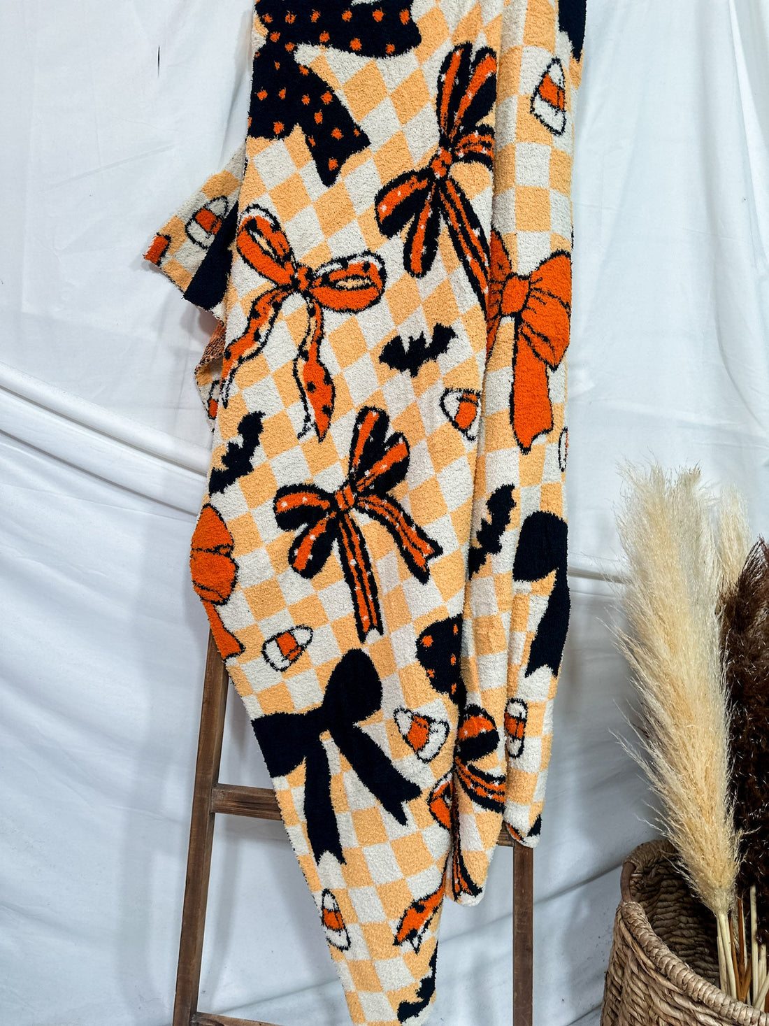 Spooky Sweet Bow Print Blanket - Whiskey Skies - JESS LEA