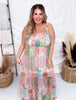 Spring Boho Patchwork Maxi Dress with Smocked Bodice - Whiskey Skies - J.NNA