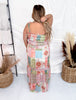 Spring Boho Patchwork Maxi Dress with Smocked Bodice - Whiskey Skies - J.NNA