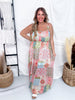 Spring Boho Patchwork Maxi Dress with Smocked Bodice - Whiskey Skies - J.NNA