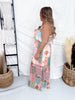 Spring Boho Patchwork Maxi Dress with Smocked Bodice - Whiskey Skies - J.NNA