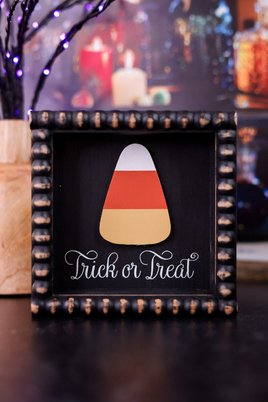 Square Wood Halloween Sign (2 Styles) - Whiskey Skies - K&K INTERIORS