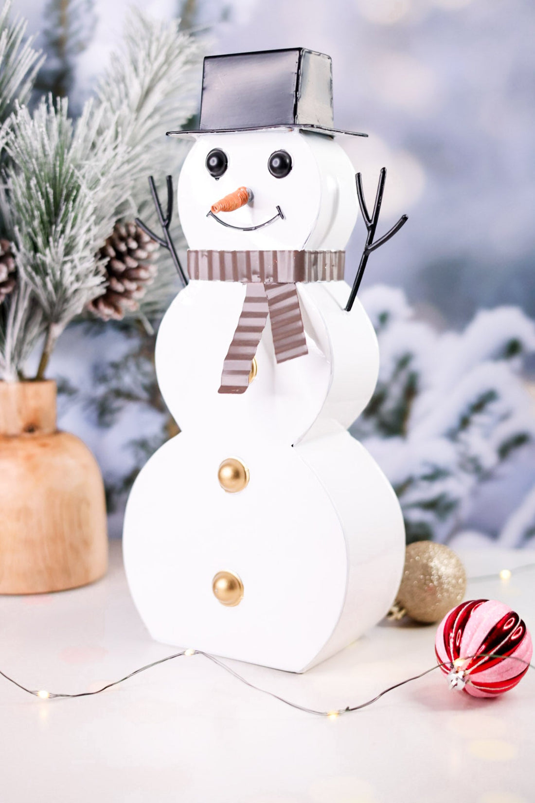 Standing Rustic Metal Snowman - Whiskey Skies - SPECIAL T IMPORTS INC