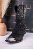 Stardust Rhinestone Studded Boots in Black - Whiskey Skies - VERY G