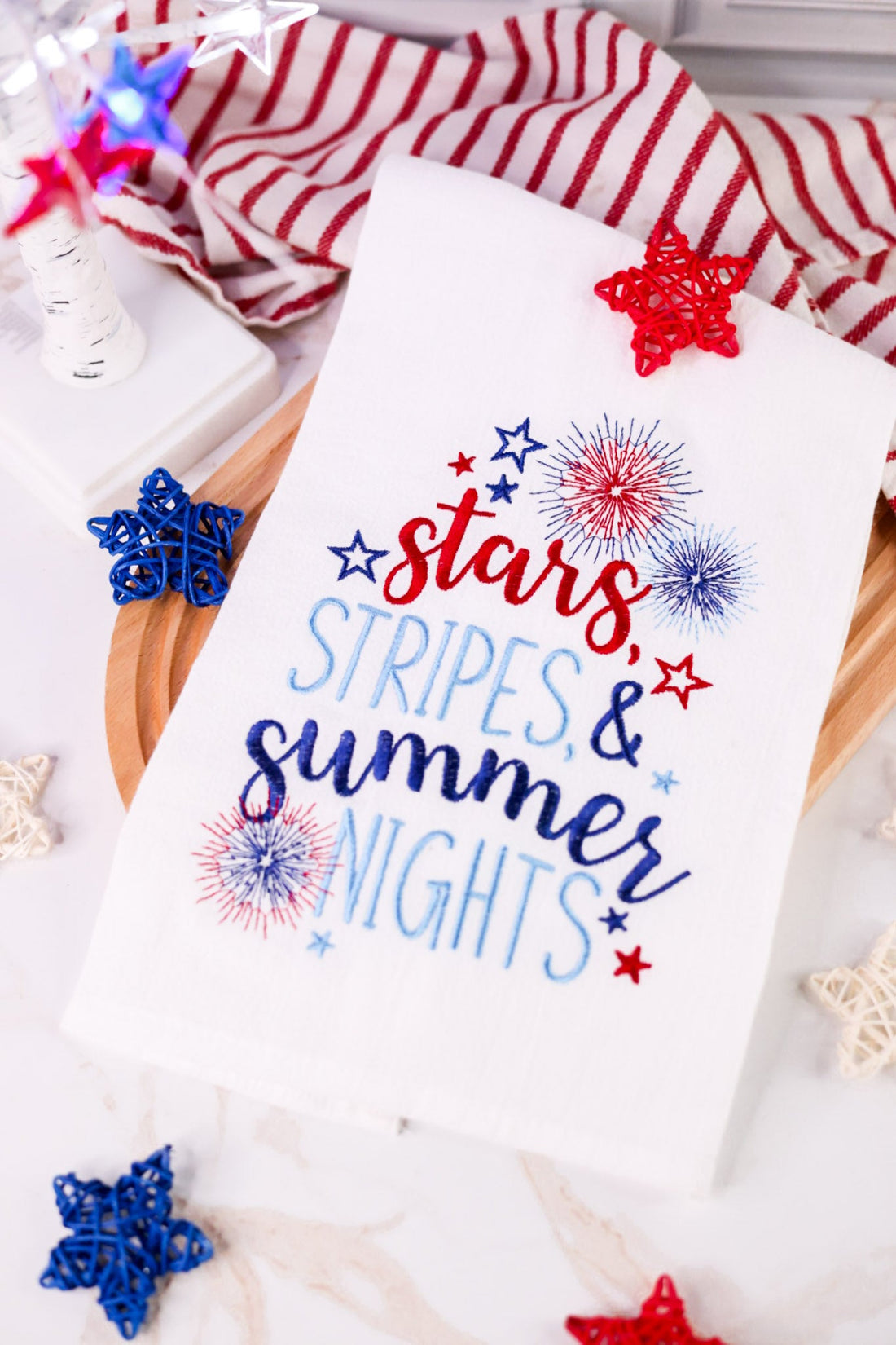Stars Stripes & Summer Nights Kitchen Towel - Whiskey Skies - C & F ENTERPRISES