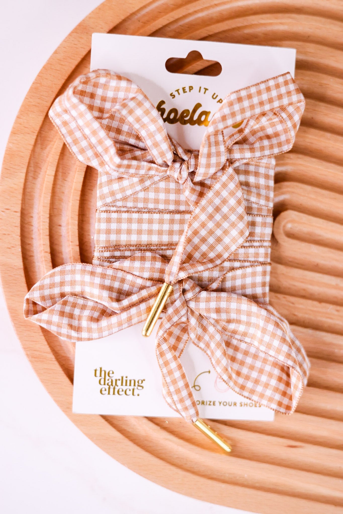 Step It Up Sheer Gingham Shoe Laces (3 Colors) - Whiskey Skies - THE DARLING EFFECT