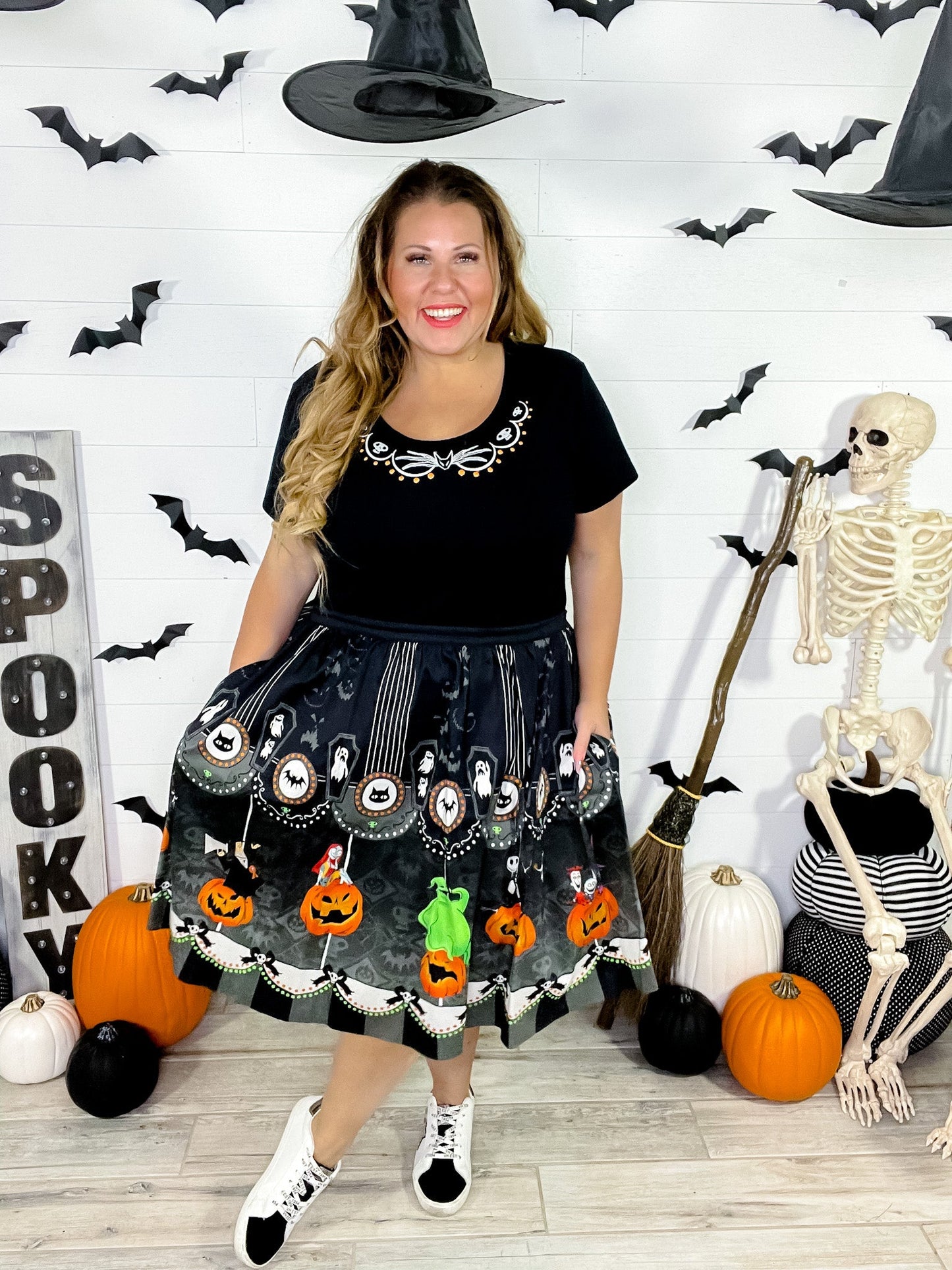 Stitch Shoppe Nightmare Before Christmas Kelly Top FINAL SALE - Whiskey Skies - LOUNGEFLY