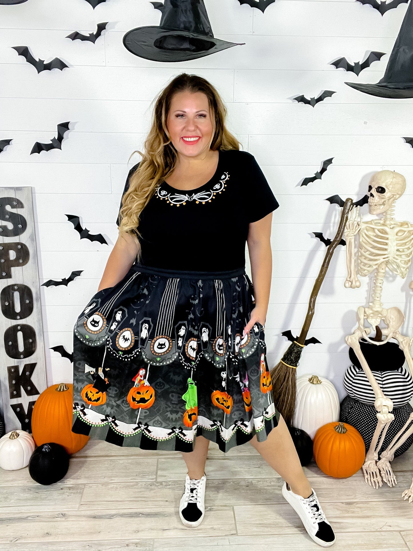 Stitch Shoppe Nightmare Before Christmas Kelly Top FINAL SALE - Whiskey Skies - LOUNGEFLY