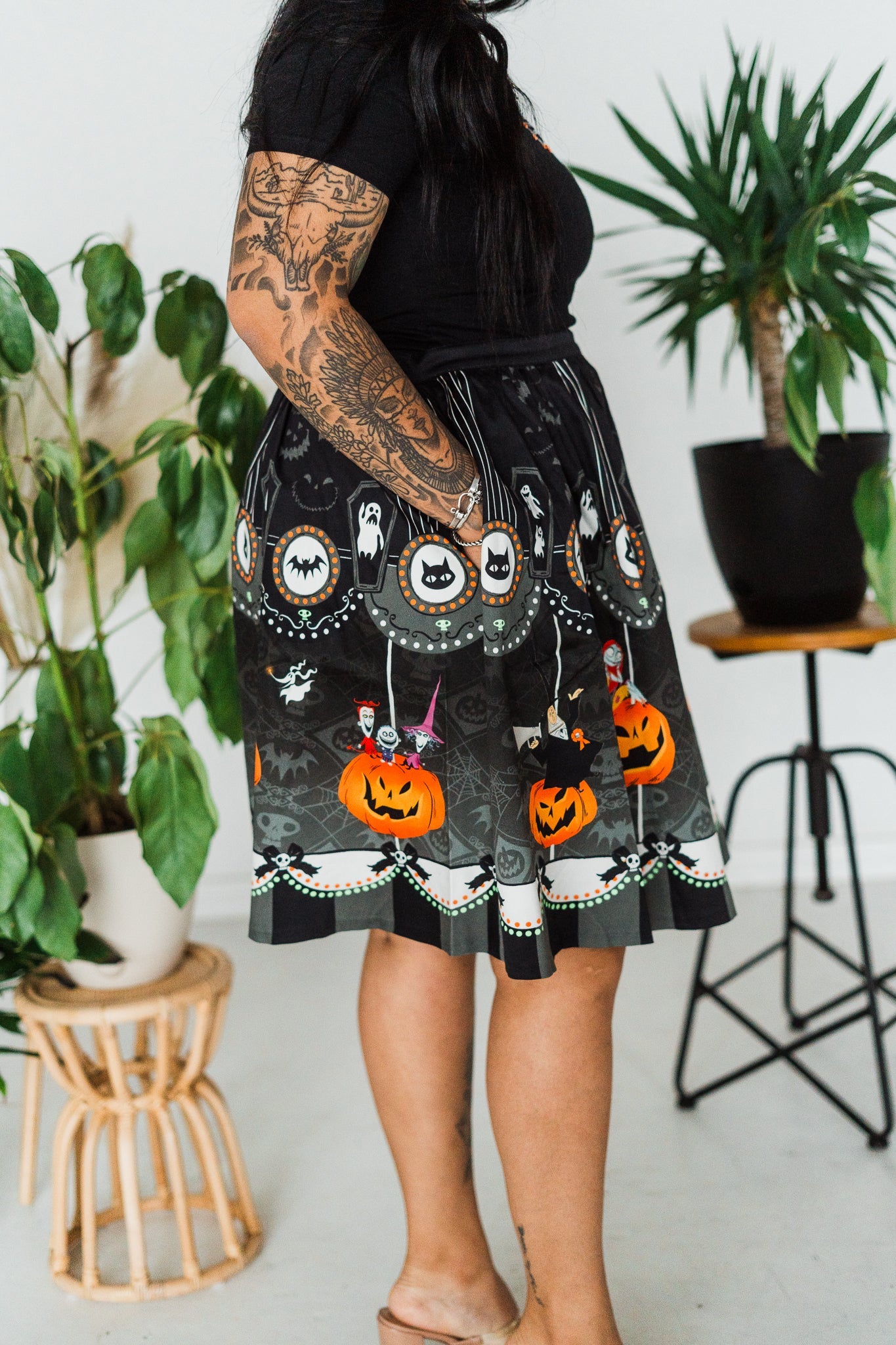 Stitch Shoppe Nightmare Before Christmas Sandy Skirt FINAL SALE - Whiskey Skies - LOUNGEFLY