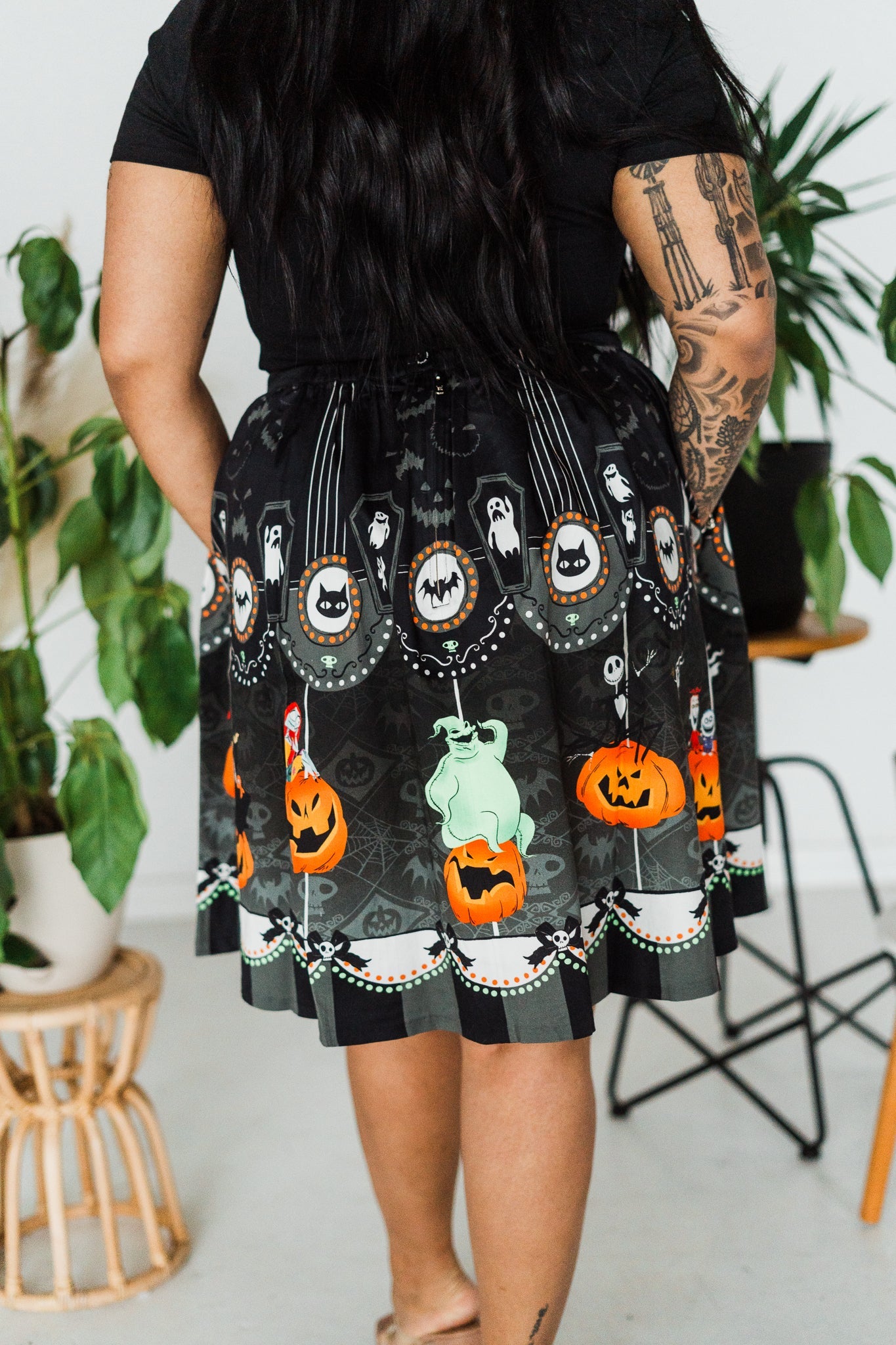 Stitch Shoppe Nightmare Before Christmas Sandy Skirt FINAL SALE - Whiskey Skies - LOUNGEFLY