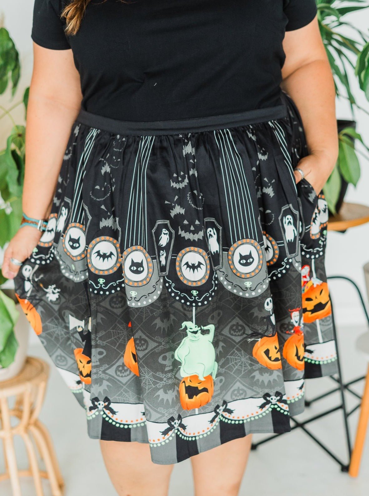 Stitch Shoppe Nightmare Before Christmas Sandy Skirt FINAL SALE - Whiskey Skies - LOUNGEFLY