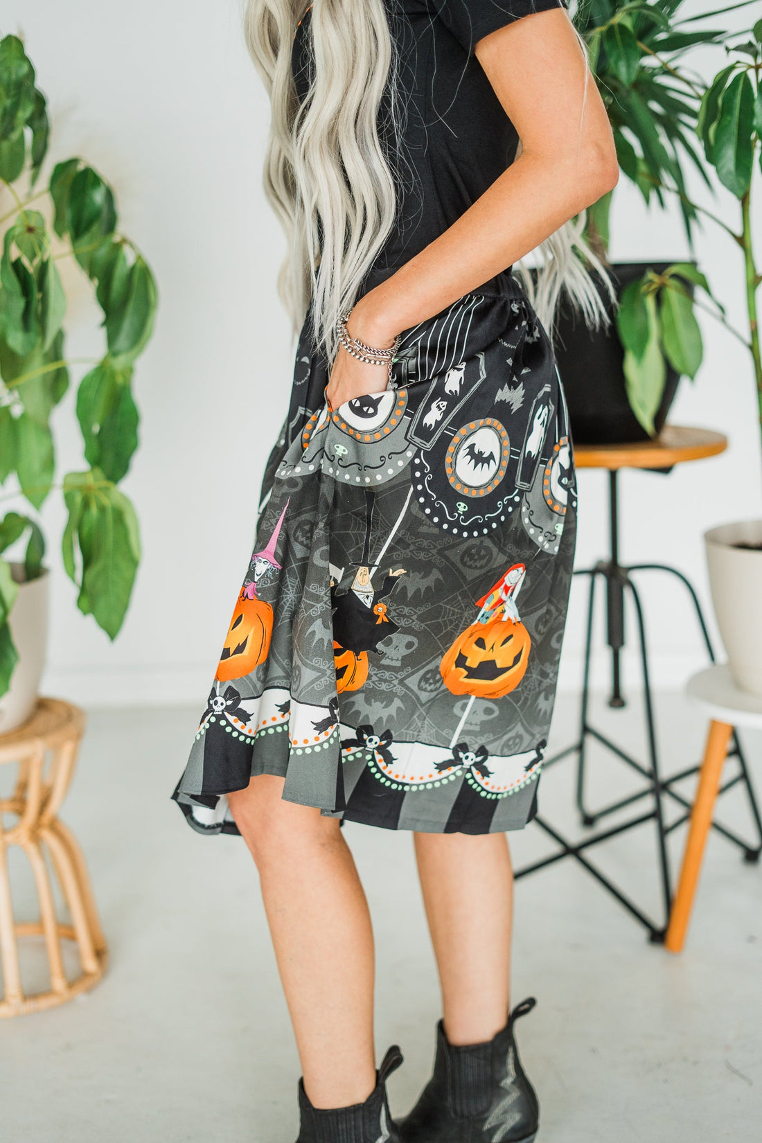 Stitch Shoppe Nightmare Before Christmas Sandy Skirt FINAL SALE - Whiskey Skies - LOUNGEFLY