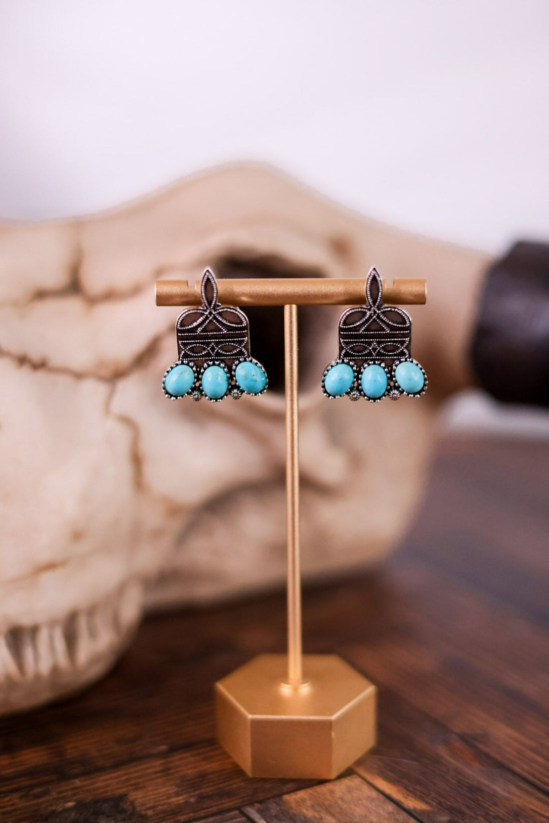 Stitched In Stone Earrings - Whiskey Skies - STERLING KREEK