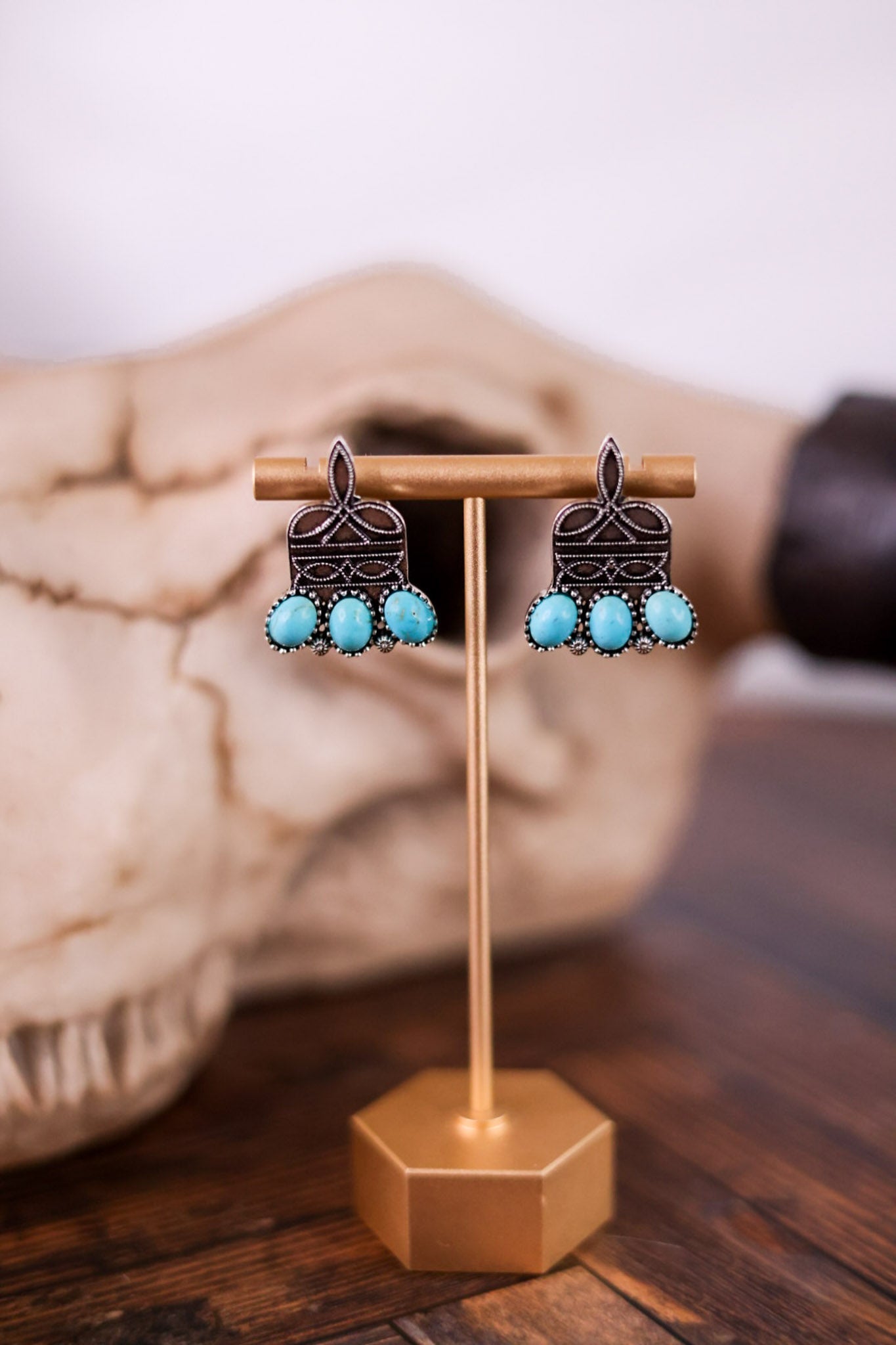 Stitched In Stone Earrings - Whiskey Skies - STERLING KREEK
