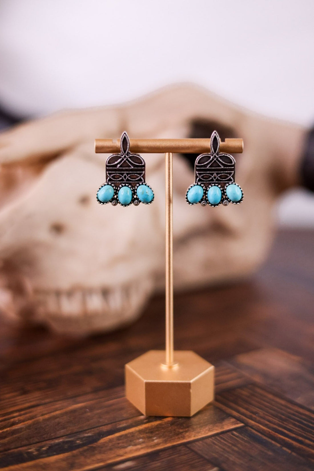 Stitched In Stone Earrings - Whiskey Skies - STERLING KREEK