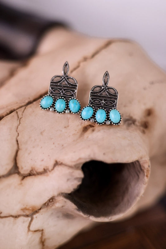 Stitched In Stone Earrings - Whiskey Skies - STERLING KREEK