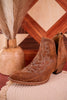 Stitched Leather Booties in Rich Honey - Whiskey Skies - MYRA BAGS