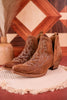 Stitched Leather Booties in Rich Honey - Whiskey Skies - MYRA BAGS